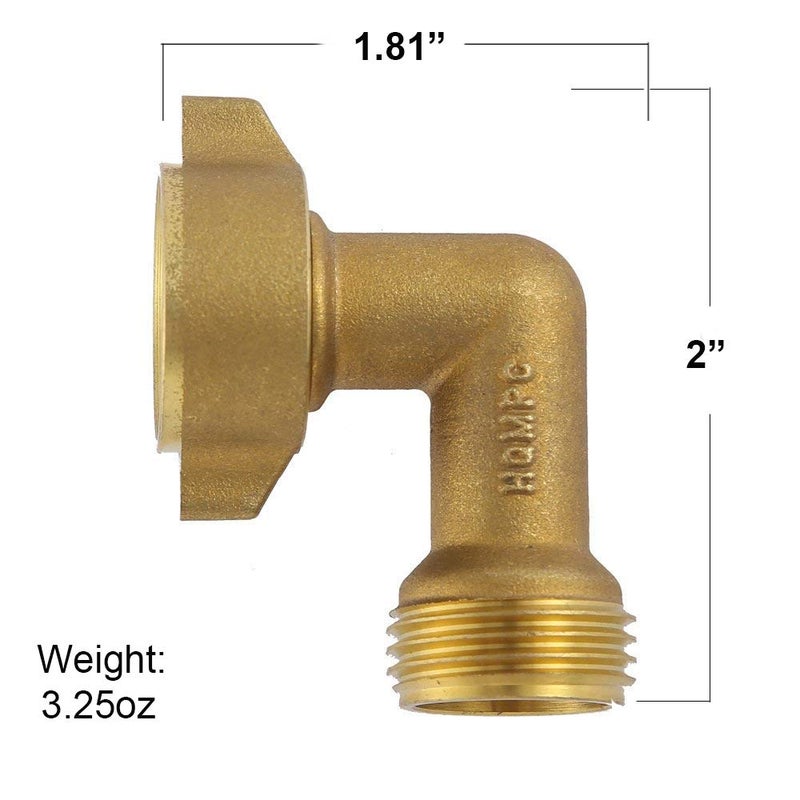 HQMPC Garden Hose Elbow Connector 90 Degree Brass Hose Elbow (2Pcs)+ Extra 4 Pressure Washers - Image 4